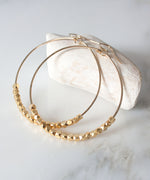 Gwen Hoop Earrings | Gold Beaded
