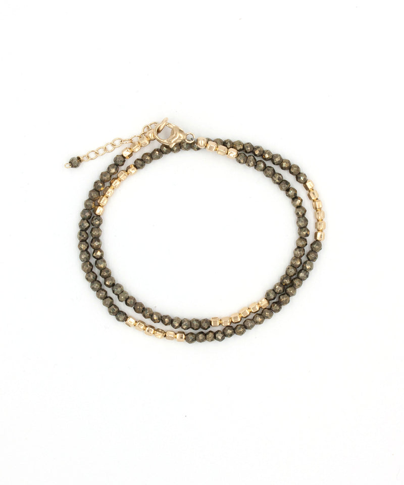 Vivien Wrap Bracelet + Choker | Pyrite