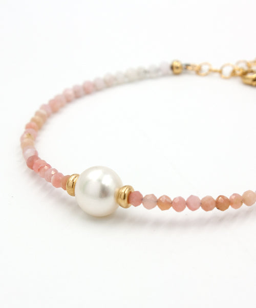 Adria Pearl Ombre Bracelet | Pink Opal