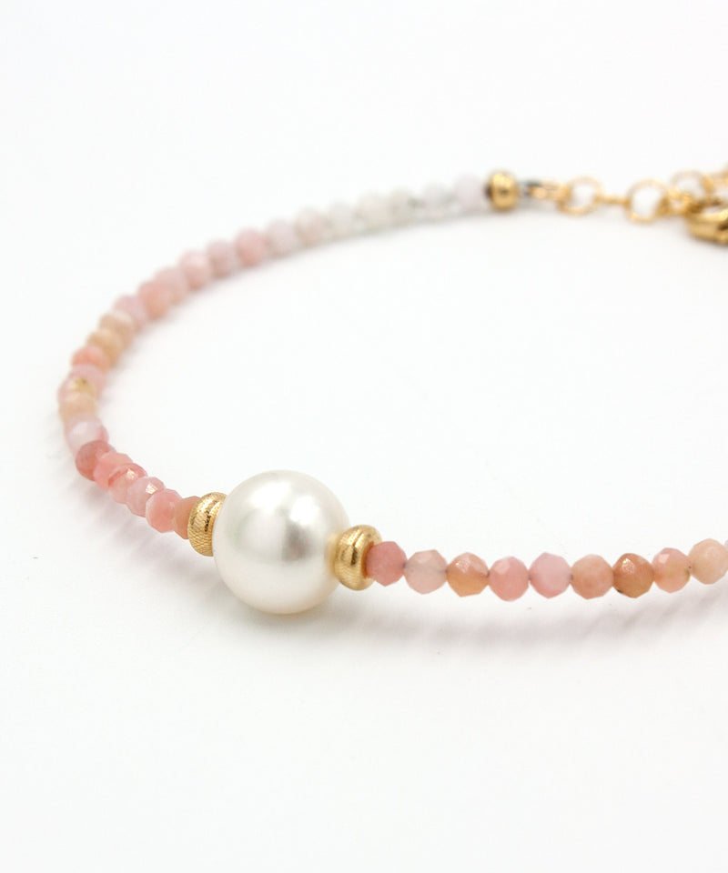Adria Pearl Ombre Bracelet | Pink Opal