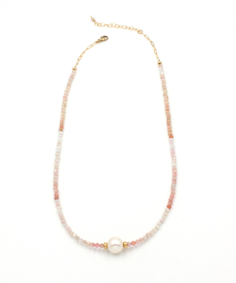 Adria Pearl Ombre Necklace | Pink Opal