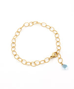 Celia Etched Gold Link Bracelet | Blue Topaz