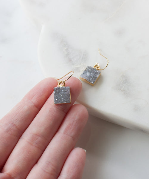 Celestial Earrings Pyrite Earrings Druzy Earrings Sparkly Stud Earrings  Druzy Studs Silver Druzy Starburst Earrings Holiday Earrings Dynamo — Dynamo