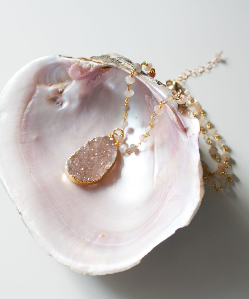 Joss Druzy Rosary Necklace | Moonstone