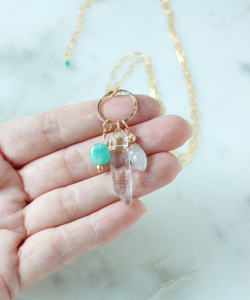 Gia Crystal Charm Necklace