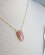 Neve Faceted Pendant Necklace | Peach Moonstone