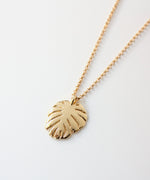 Seycha Gold Monstera Necklace