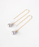Neri Grey Pearl Threader Earrings
