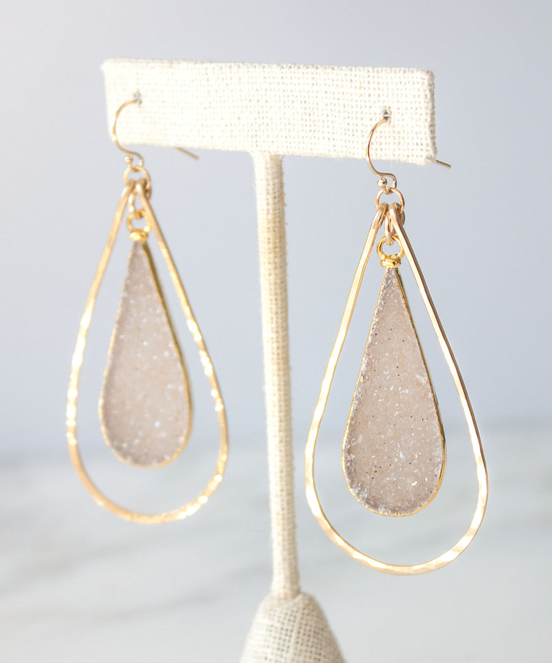 Sloane Luxe Druzy Statement Earrings