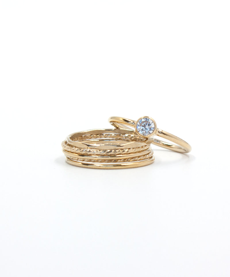 Gold CZ Solitaire Ring