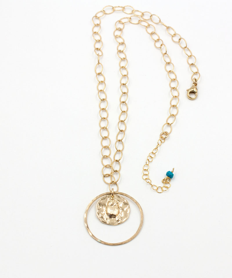 Shani Gold Scarab Statement Necklace