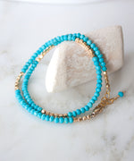 Vivien Wrap Bracelet + Choker | Turquoise