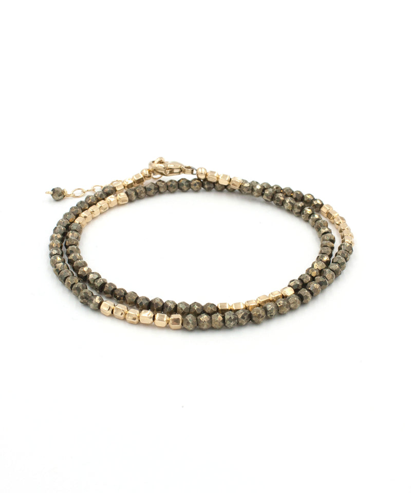 Vivien Wrap Bracelet + Choker | Pyrite – Pure Indigo Design