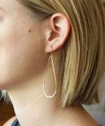 Eva Long Teardrop Earrings | Gold