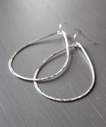 Olivia Large Teardrop Earrings 2.5" | Silver