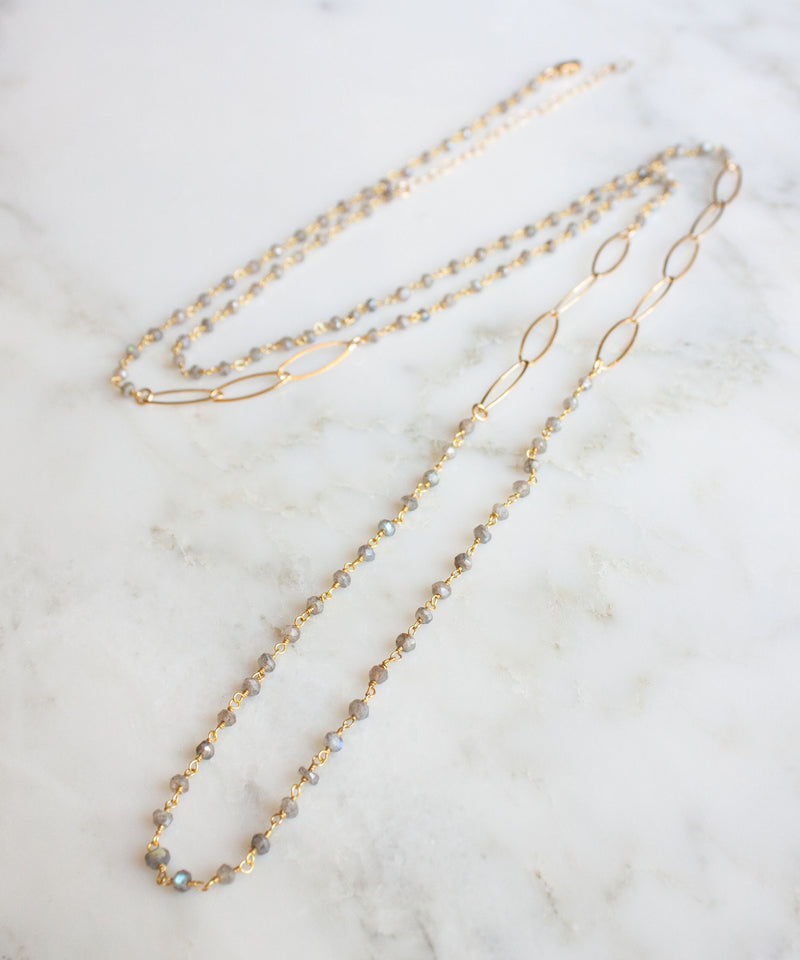 Kate Layering Necklace | Labradorite