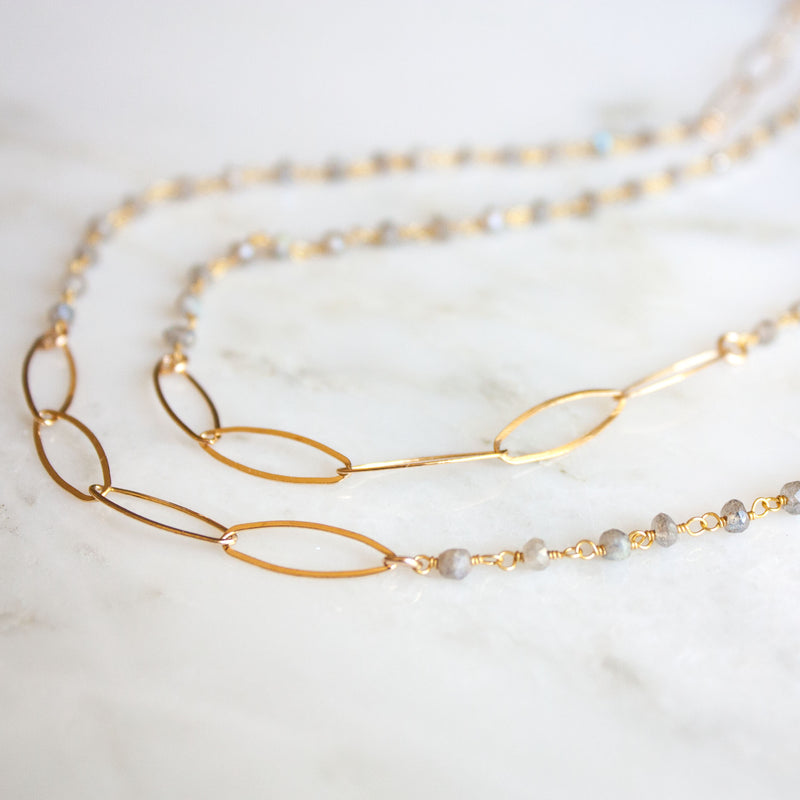 Kate Layering Necklace | Multi Moonstone