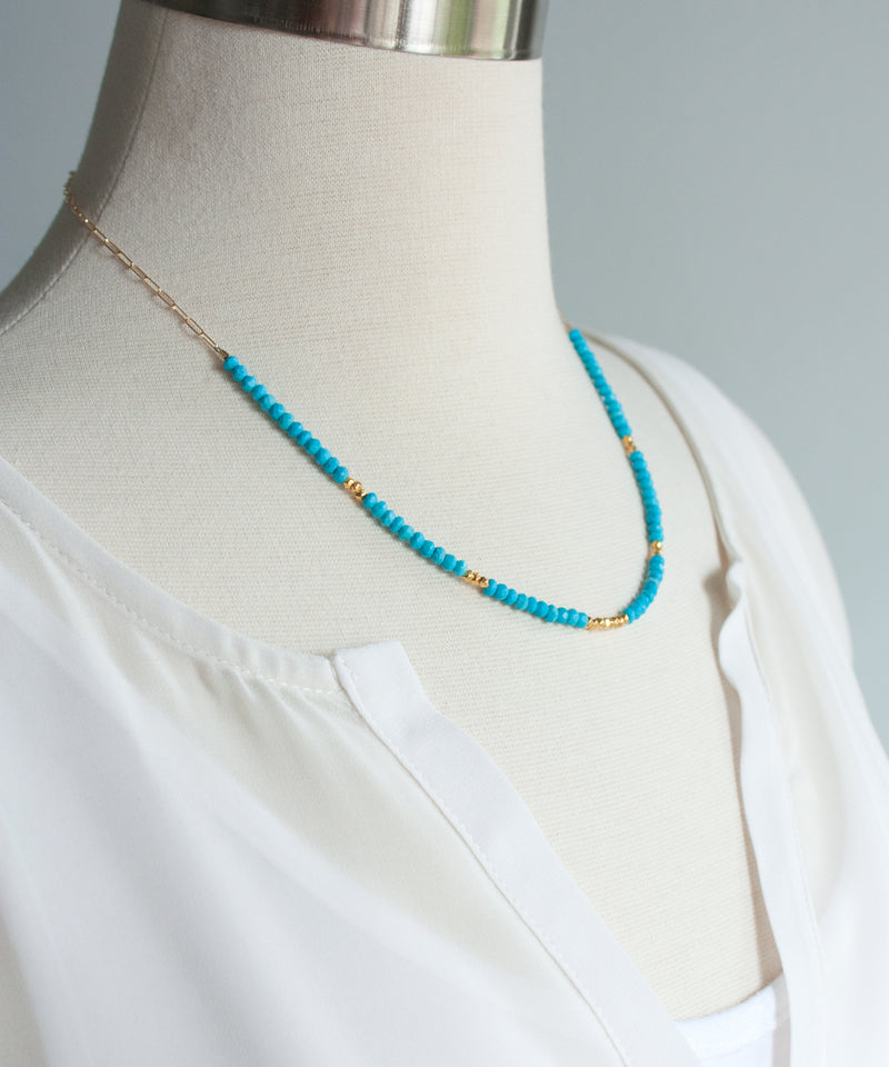 Lyra Banded Gemstone Necklace | Turquoise