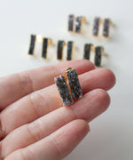 Zara Druzy Bar Stud Earrings | Amethyst