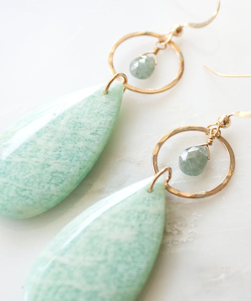 Seycha Statement Earrings | Amazonite